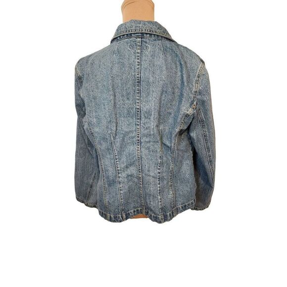 Crazy Horse Embroidered Floral Denim Jacket in Large - Picture 3 of 9